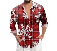 Chemise De NoëL pour Homme, Haut De Chemise Homme à Manches Longues Imprimé NuméRique 3D PèRe NoëL Style Moderne Et éLéGant pour Occasions DéContractéEs Et Professionnelles