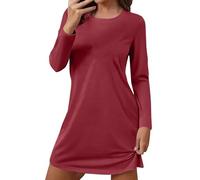 Chemise de nuit à col rond et imprimé cœur, manches courtes, bleue, pour femme, chemises de nuit et chemises de nuit (femme) haut d'été pour femme, Rose, 4XL