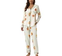Chemise de nuit à manches longues pour femme, pyjama en satin pour femme, ensemble de maison doux et léger, ensemble de pyjama imprimé, chemise de nuit luxueuse, poches des deux côtés, chemise de nuit