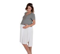 Chemise de nuit blanche/grise à manches mi-longues T4