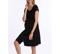 Chemise de nuit de maternité et d'allaitement louna noir 2XL