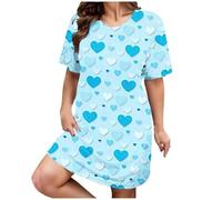 Chemise de nuit en coton pour femme - Grande chemise - Élégante - Grandes tailles - Automne - Hiver - Chemise de nuit légère - Pyjama surdimensionné - Doux et confortable - Poncho de bain imprimé