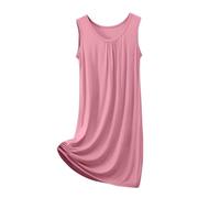 Chemise de Nuit En Modal Sans Manches Pour Femme - VêTement De DéTente Ample Et DéContracté - Robe De Nuit Douce à Col Rond - Pyjama Respirant Pour Chambre à Coucher, Maison, éTé, Voyage, Xl-8Xl