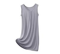 Chemise de Nuit En Modal Sans Manches Pour Femme - VêTement De DéTente Ample Et DéContracté - Robe De Nuit Douce à Col Rond - Pyjama Respirant Pour Chambre à Coucher, Maison, éTé, Voyage, Xl-8Xl