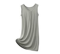 Chemise de Nuit En Modal Sans Manches Pour Femme - VêTement De DéTente Ample Et DéContracté - Robe De Nuit Douce à Col Rond - Pyjama Respirant Pour Chambre à Coucher, Maison, éTé, Voyage, Xl-8Xl