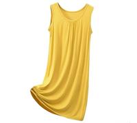 Chemise de Nuit En Modal Sans Manches Pour Femme - VêTement De DéTente Ample Et DéContracté - Robe De Nuit Douce à Col Rond - Pyjama Respirant Pour Chambre à Coucher, Maison, éTé, Voyage, Xl-8Xl