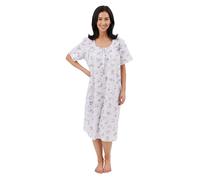 Chemise de nuit femme courte florale sans manche en polycoton par Lady Olga, tailles 10 à 32