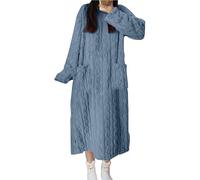 Chemise de Nuit Femme Longue Hiver Pyjama Polaire Douce Robe de Chambre Femme Pyjama Stitch Chaude Doux Microfibre Douce et Épaisse Flanelle Chaude en Peluche Loungewear Vêtements D'intérieur