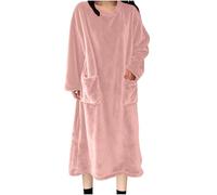 Chemise de Nuit Femme Longue Hiver Pyjama Polaire Douce Robe de Chambre Femme Pyjama Stitch Chaude Doux Microfibre Douce et Épaisse Flanelle Chaude en Peluche Loungewear Vêtements D'intérieur