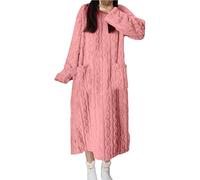 Chemise de Nuit Femme Longue Hiver Pyjama Polaire Douce Robe de Chambre Femme Pyjama Stitch Chaude Doux Microfibre Douce et Épaisse Flanelle Chaude en Peluche Loungewear Vêtements D'intérieur