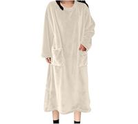 Chemise de Nuit Femme Longue Hiver Pyjama Polaire Douce Robe de Chambre Femme Pyjama Stitch Chaude Doux Microfibre Douce et Épaisse Flanelle Chaude en Peluche Loungewear Vêtements D'intérieur