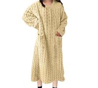 Chemise de Nuit Femme Longue Hiver Pyjama Polaire Douce Robe de Chambre Femme Pyjama Stitch Chaude Doux Microfibre Douce et Épaisse Flanelle Chaude en Peluche Loungewear Vêtements D'intérieur