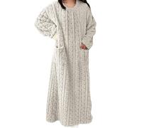 Chemise de Nuit Femme Longue Hiver Pyjama Polaire Douce Robe de Chambre Femme Pyjama Stitch Chaude Doux Microfibre Douce et Épaisse Flanelle Chaude en Peluche Loungewear Vêtements D'intérieur
