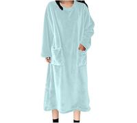 Chemise de Nuit Femme Longue Hiver Pyjama Polaire Douce Robe de Chambre Femme Pyjama Stitch Chaude Doux Microfibre Douce et Épaisse Flanelle Chaude en Peluche Loungewear Vêtements D'intérieur