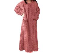 Chemise de Nuit Femme Longue Hiver Pyjama Polaire Douce Robe de Chambre Femme Pyjama Stitch Chaude Doux Microfibre Douce et Épaisse Flanelle Chaude en Peluche Loungewear Vêtements D'intérieur