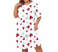 Chemise De Nuit Femme Sexy Chic - Nuisette Cotton Ete - Robe Chemise Pas Cher - Sleepwear Casual - Manche Courte - Femmes - Vetement Maternité - Tee Shirt Nuit Beige