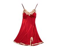 Chemise de Nuit Femme Sexy, Liquette de Nuit Femme Nuisette Saint Valentin Chemise de Nuit Bretelles Femme Nuisette Femme Satin Xxl Nuisette Femme Pas Cher Nuisette Sexy Soie Nuisette Satin Bleu