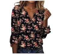 Chemise De Nuit Femme Teeshirt Manche Longue Et Courte - Haut à Fleur, Coupe Ample, Top Moulant Sexy, Manches 3/4 Pour Femmes