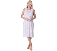 Chemise De Nuit Florale Classique sans Manches en Polycoton pour Femmes 50-52 Pink