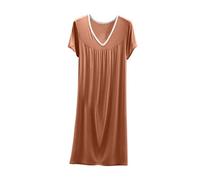 Chemise de Nuit Grande Taille Chemises Décoration Papillon Nuisettes Poches Poitrine Pratiques Robes Coton Respirant Pyjamas Tenue Décontractée Confy Lingeries Transparente Séduisante pour Femme Curvy