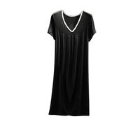 Chemise de Nuit Grande Taille Chemises Décoration Papillon Nuisettes Poches Poitrine Pratiques Robes Coton Respirant Pyjamas Tenue Décontractée Confy Lingeries Transparente Séduisante pour Femme Curvy