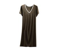 Chemise de Nuit Grande Taille Chemises Décoration Papillon Nuisettes Poches Poitrine Pratiques Robes Coton Respirant Pyjamas Tenue Décontractée Confy Lingeries Transparente Séduisante pour Femme Curvy
