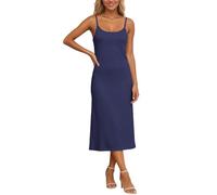 Chemise de Nuit Longue à Bretelles Spaghetti Ajustables, Douce et à col Rond, pour Un Repos Confortable Brins de Douceur pour Dormir