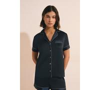 Chemise de nuit manches courtes satinée - Gia - M - Marine - Femme - Etam