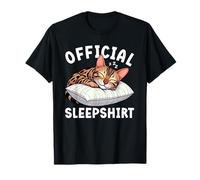 Chemise de Nuit Officielle avec Motif Chat du Bengale T-Shirt