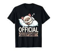 Chemise de nuit officielle chat siamois amusant et mignon pour amoureux des pyjamas T-Shirt