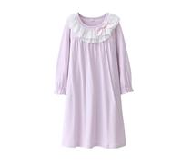 Chemise de nuit princesse pour fille - Coton - Dentelle - Vêtement de nuit - Pyjamas - 3-15 ans, Femme rose, manches longues, 5-6 ans