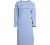 Chemise de nuit Romesa - Thermique et unie - Avec broderie de qualité - Confortable et chaude - Bleu - Large