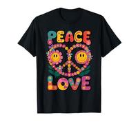 Chemise de paix avec motif floral et cœur rétro T-Shirt