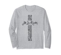 Chemise de Pâques « He is Risen Jesus Cross Scripture Matthew » Manche Longue