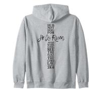 Chemise de Pâques « He is Risen Jesus Cross Scripture Matthew » Sweat à Capuche