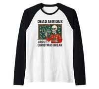 Chemise de Pause de Noël Squelette Teacher Class Dismissed Christmas Manche Raglan