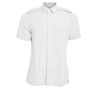 Kustom Kit - Chemise de pilote à manches courtes - Homme (Col 42cm) (Blanc)