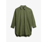 Superdry Ibiza Longline Beach Long Sleeve Shirt Vert XS Femme