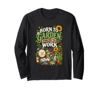 Chemise de Pouce Vert Born to Garden Forced to Work Manche Longue