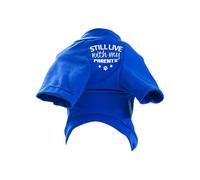 Chemise de printemps pour chien avec mots amusants - « STILL LIVE With my - Parents » - Bleu/noir - Pull pour chien - Vêtements de printemps pour garçon