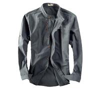Chemise de printemps pour homme - Style vintage japonais, lin de qualité supérieure, col montant, coupe ajustée, simple boutonnage, décontracté