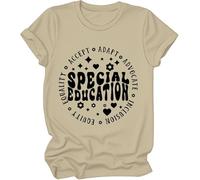 Chemise de professeur d'éducation spéciale, chemise d'éducation spéciale, chemises de professeur amusantes pour femmes et hommes, kaki, L