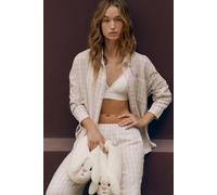 Chemise de pyjama à carreaux avec coton - Bruna - L - Creme - Femme - Etam