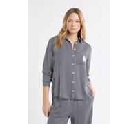 Chemise de pyjama à rayures avec broderie caniche - Hilda - M - Marine - Femme - Etam