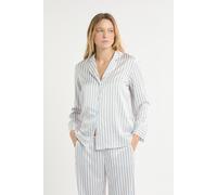 Chemise de pyjama à rayures en satin - Medra - M - Bleu - Femme - Etam