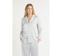 Chemise de pyjama à rayures en satin - Medra - S - Bleu - Femme - Etam