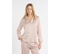 Chemise de pyjama à rayures en satin - Medra - S - Saumon - Femme - Etam
