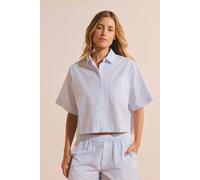Chemise de pyjama avec coton gaufré - Bettina - M - Bleu - Femme - Etam