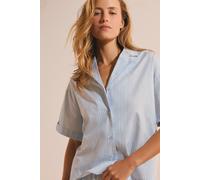 Chemise de pyjama en coton à rayures - Benicio - XL - Bleu - Femme - Etam