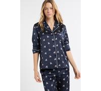 Chemise de pyjama en satin à motifs chiens - Hailey - M - Marine - Femme - Etam